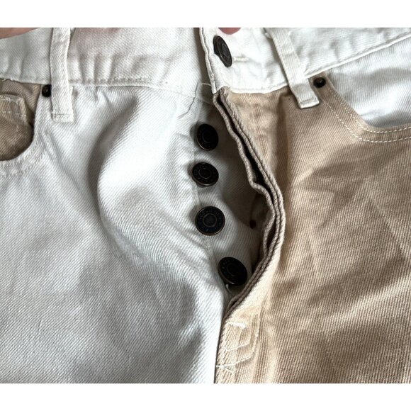 PacSun Womens High Rise Straight Jeans Two-Tone Beige/White Size 24 - Picture 7 of 11